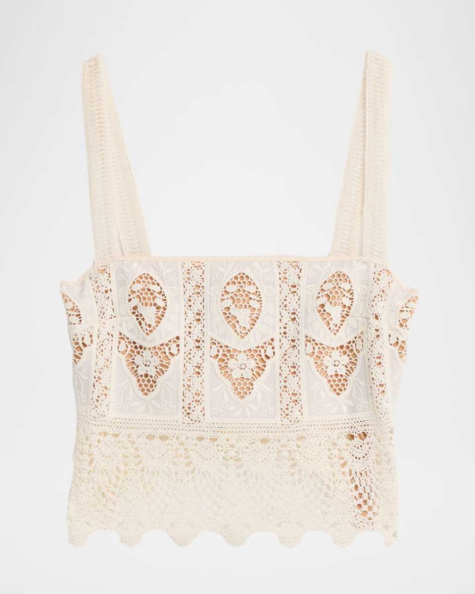 Casablanca Crochet Lace Sleeveless Top